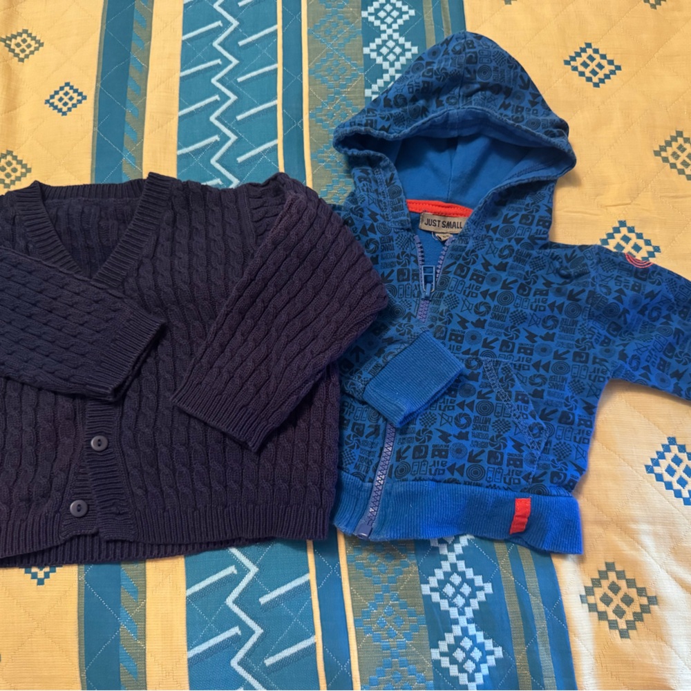 Baby boy zip up hoddie and sweater